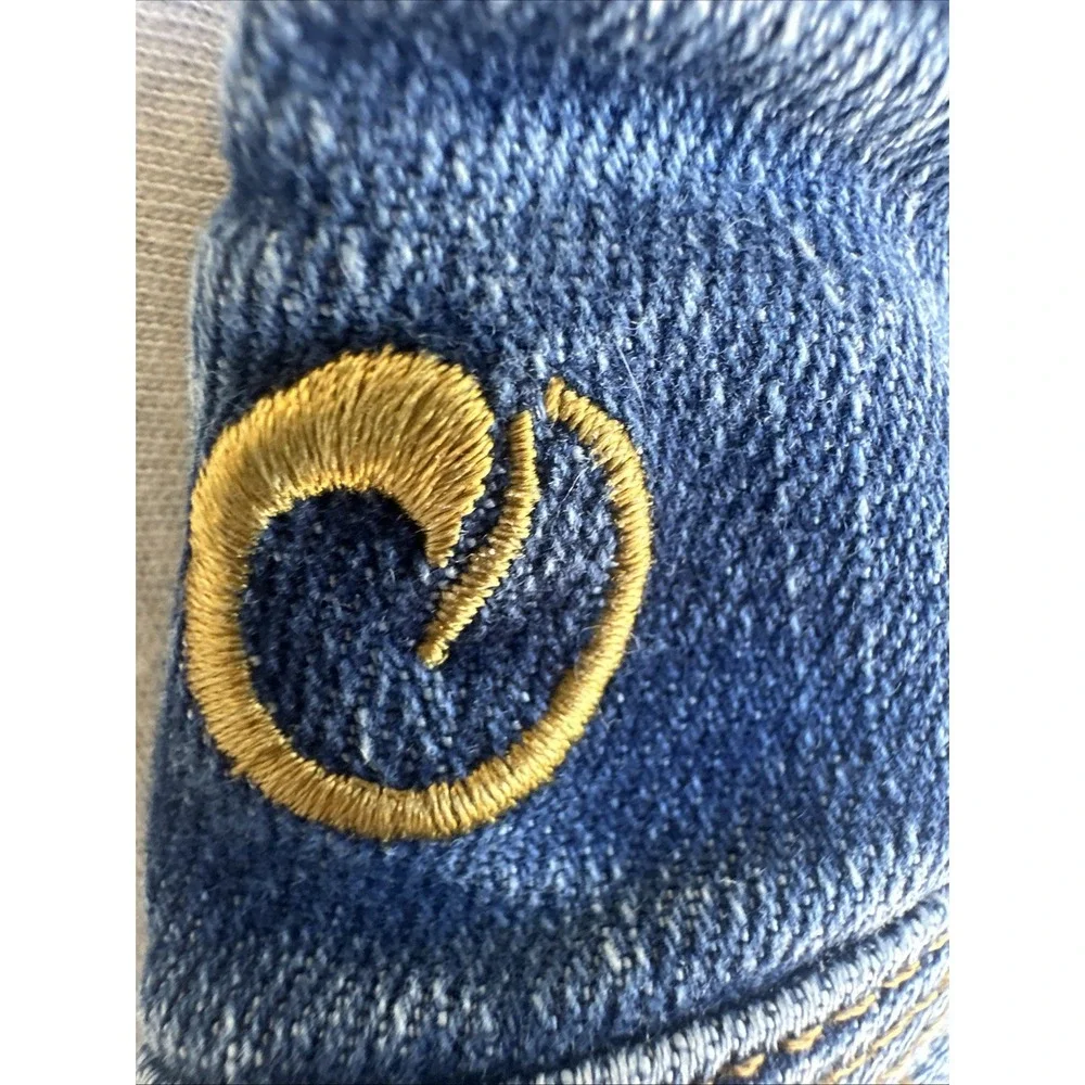 Lot of Origin Maine Jeans Men Blue Sz 40x30 Embroidered Logo Distressed USA Made